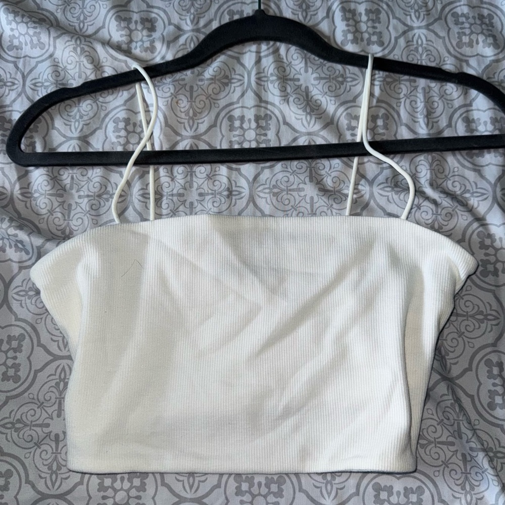 SHEIN White Ribbed Camisole Top